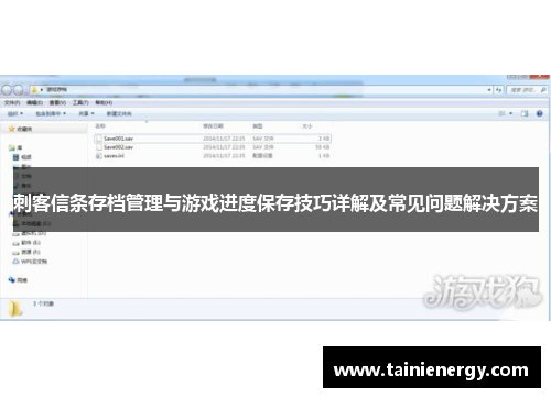 刺客信条存档管理与游戏进度保存技巧详解及常见问题解决方案
